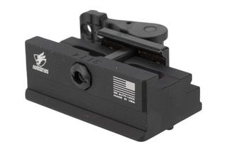 Black anodized American Defense ARCA-Swiss to QD Picatinny Tripod Adapter